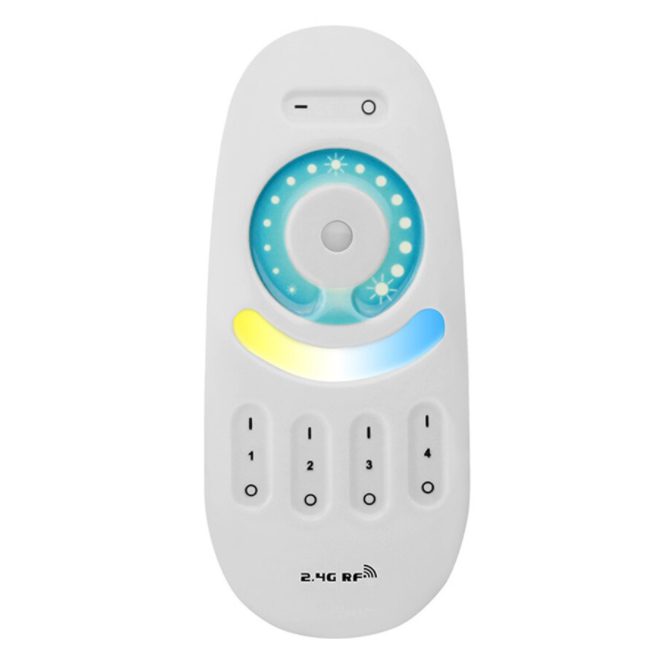 FUT091 2.4GHz Dual Full Touch 4-zone Remote Controller For Color Temperature LED Strip Light